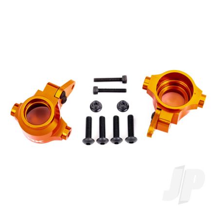 Traxxas Steering Blocks, 6061-T6 Aluminium (Orange-Anodised), Left & Right/ Steering Block Arms (2) (TRX9635T)