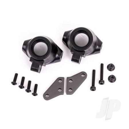 Traxxas Steering Blocks, Left & Right / Steering Block Arms (Aluminium, Dark Titanium-Anodised) (2) / 3X18Mm Cs (2) / M3X0.5Mm Nl (2) (TRX9637A)
