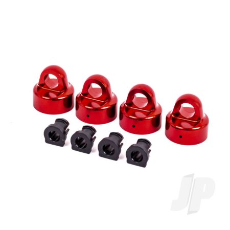 Traxxas Shock Caps, Aluminium (Red-Anodised), Gt-Maxx Shocks (4) / Spacers (4) (For Sledge) (TRX9664R)