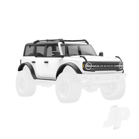 Traxxas Body, Ford Bronco (2021), Complete, White (Includes Grille, Side Mirrors, Door Handles, Fender Flares, Windshield Wipers, Spare Tire Mount, & Clipless Mounting) (TRX9711-WHT)