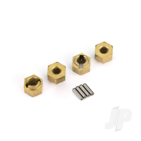 Traxxas Wheel Hubs, 7Mm Hex (Brass) (4)/ Axle Pins (8) (TRX9750X)