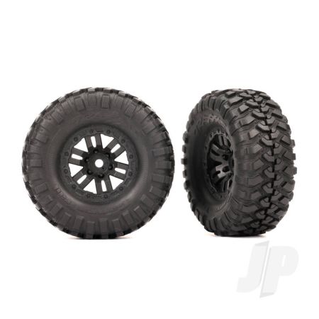 Traxxas Tyres & Wheels, Assembled (Black 1.0In Wheels, Canyon Trail 2.2X1.0In Tyres) (2) (TRX9773)