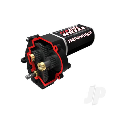 Traxxas Transmission, Complete (High Range (Trail) Gearing) (16.6:1 Reduction Ratio) (Includes Titan 87T Motor) (TRX9791)