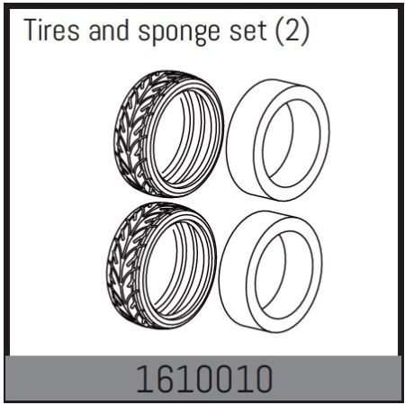 Absima Tires And Sponge Set (2) (AB1610010)