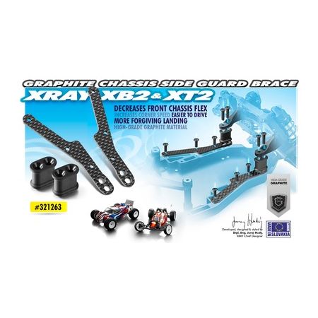 Xray Graphite Chassis Side Guard Brace (2) (XR321263)