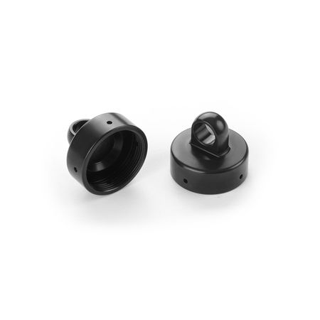 Xray XB8 Alu Shock Cap Nut 4X Bleed Hole - Black Coated (2) (XR358055)