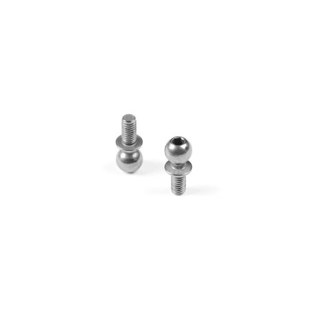 Xray Hard Steel Ball End 5.4mm With Thread 6mm - Nickel Coated (2) (XR362656)