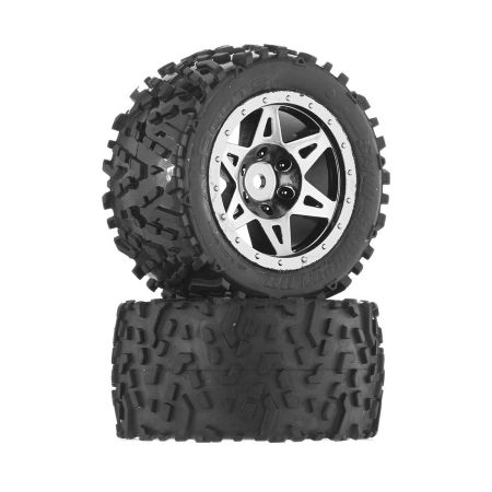 Arrma Sand Scorpion DB Tire/Wheel Glu Blk/Chrm Re(2)