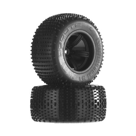 Arrma Dirtrunner ST Tire/Wheel Glued Blk Re (2)