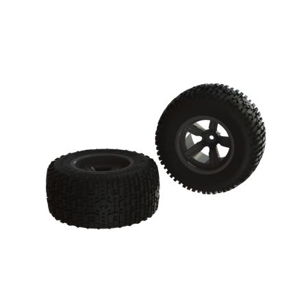 Arrma Dirtrunner ST Rear Tire Set Glued Black (2)