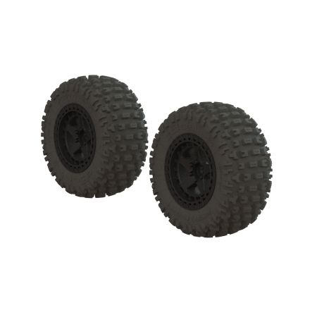 Arrma Fortress SC Tire Set Glued Black (2)