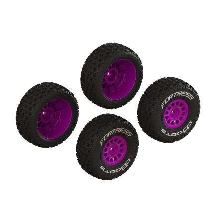 Arrma dBoots 'FORTRESS' Glued Tire Set, Purple (2 Pairs) (Z-ARA-1570)