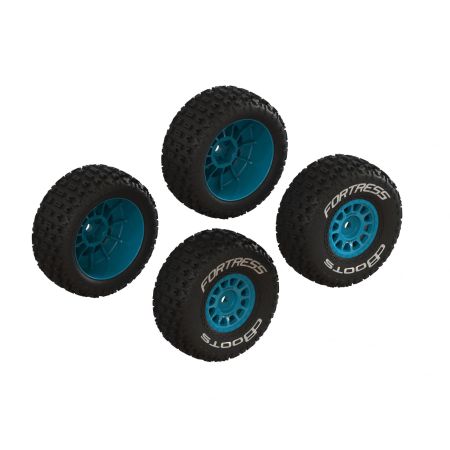 Arrma dBoots 'FORTRESS' Glued Tire Set, Blue (2 Pairs) (Z-ARA-1571)