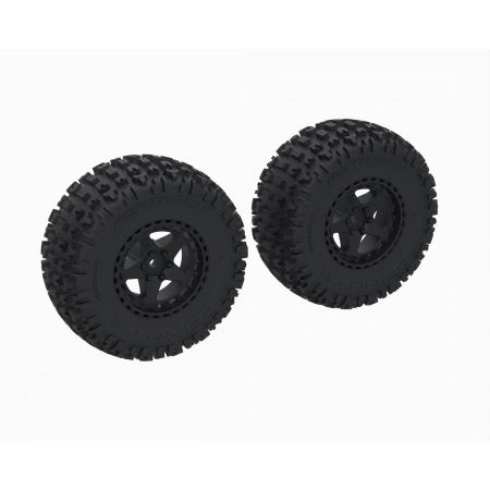 Arrma DBOOTS 'FORTRESS SC' Tire Set Glued, Black (2) (Z-ARA-1616)