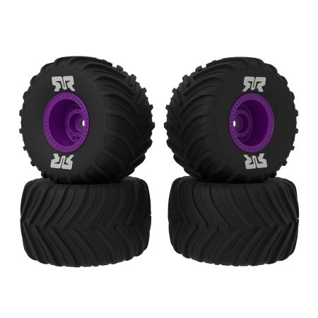 Arrma dBoots Chevron MT Tire Set Glued, Purple (2 Pairs): GROM (Z-ARA-2611)
