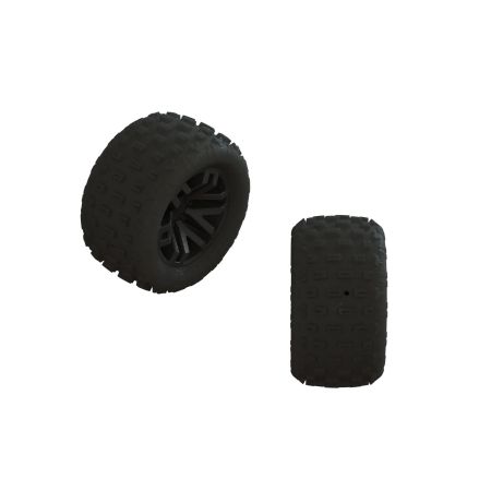 Arrma dBoots 'FORTRESS' 1/18th Tire Set Glued (Black) (2 Pairs) (Z-ARA550112)