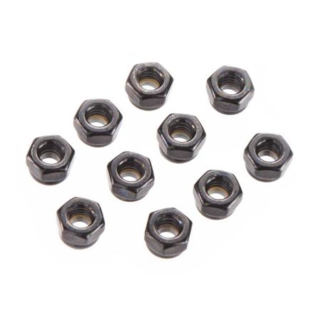 Axial Nylon Locking Hex Nut 4mm Black (10) (Z-AX31051)