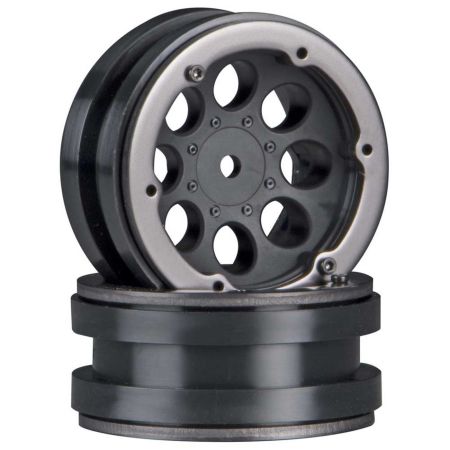 Axial 8-Hole 1.9 Beadlock Wheel Black (2) (Z-AX8087)