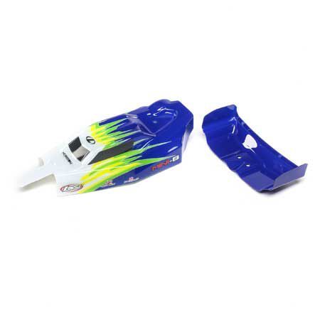 Losi Body & Wing, Blue/White: Mini-B (Z-LOS210019)