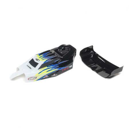 Losi Body & Wing, Black/White: Mini-B (Z-LOS210020)