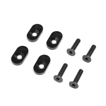 Losi Engine Mount Insert & Screws 20T, Black(4): DBXL 2.0 (Z-LOS232138)