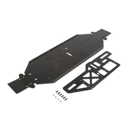 Losi Chassis w/Brace plate, 4mm, Black: DBXL-E (Z-LOS251050)