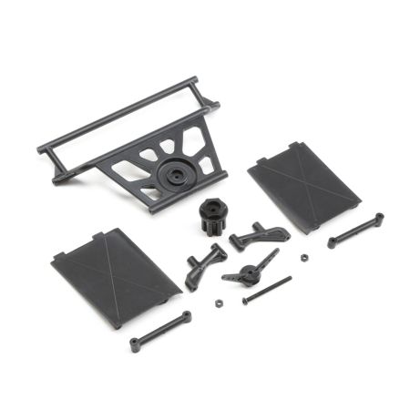 Losi Cage Rear, Tower Supports,Mud Guards: SuperRockRey (Z-LOS251078)