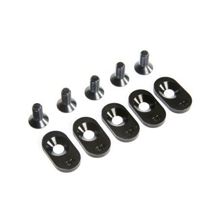 Losi EngineMntInsert&Screws, BLK, 20T(5): 5ive-T 2.0 (Z-LOS252103)