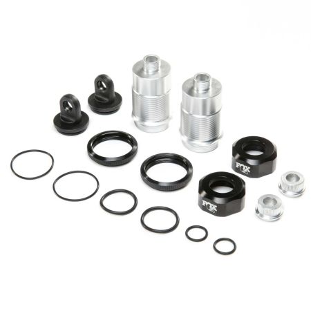 Losi Shock Body Set, Silver, FOX Caps (2): DBXL-E 2.0 (Z-LOS253026)