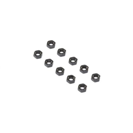 Losi Flat Nut, Stl, M4 (10) (Z-LOS255024)