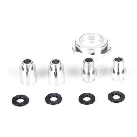 Losi Engine Mount Spacer & Clutch Mount, AL, Slvr: MTXL (Z-LOS256008)