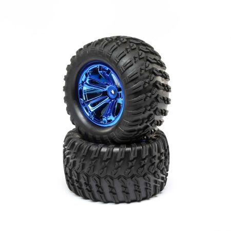 Losi Wheel and Tire Mounted Blue Chrome (2): TENACITY T (Z-LOS43019)