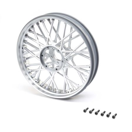 Losi Front Wheel Set, Satin Chrome: Promoto-MX (Z-LOS46002)