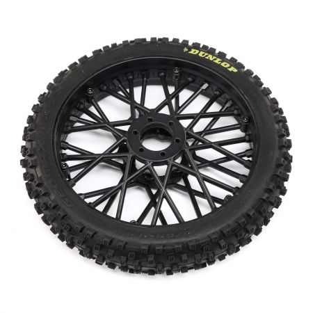Losi Dunlop MX53 Front Tire Mounted, Black: Promoto-MX (Z-LOS46004)