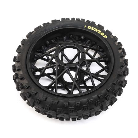 Losi Dunlop MX53 Rear Tire Mounted, Black: Promoto-MX (Z-LOS46005)
