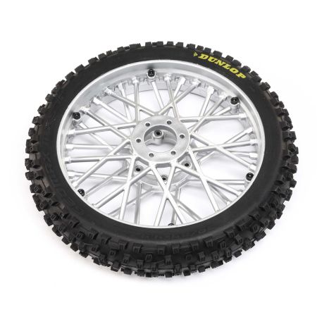 Losi Dunlop MX53 Front Tire Mounted, Chrome: Promoto-MX (Z-LOS46006)