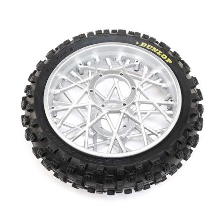 Losi Dunlop MX53 Rear Tire Mounted, Chrome: Promoto-MX (Z-LOS46007)