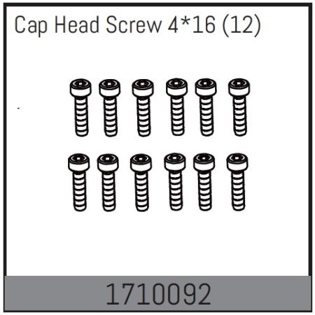 Absima Cap Head Screw 4*16 (12) (AB1710092)