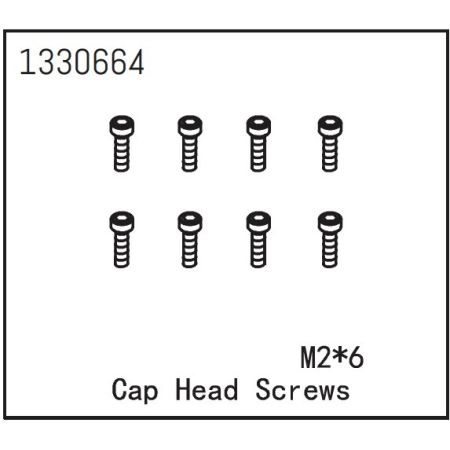 Absima Cap Head Screws M2*6 (8) (AB1330664)