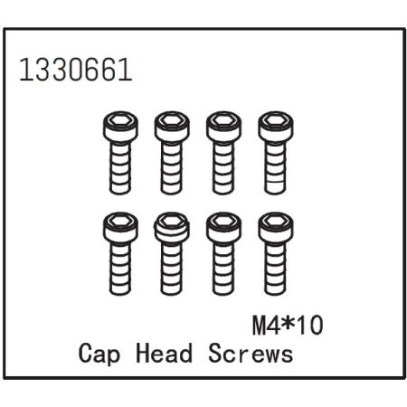 Absima Cap Head Screws M4*10 (8) (AB1330661)