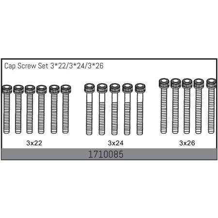 Absima Cap Screw Set 3*22/3*24/3*26 (AB1710085)