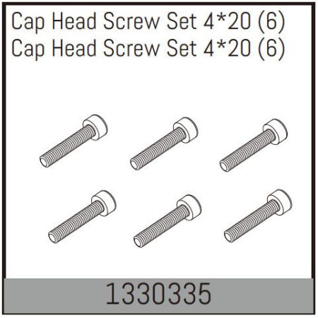 Absima Cap Head Screw Set 4*20 (6)