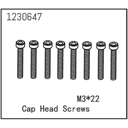 Absima Cap Head Screws M3*22 (8)