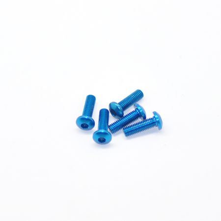 Arrowmax Alu Screw Allen Roundhead M3 x 10 Blue (5) (AM14RH3010B)