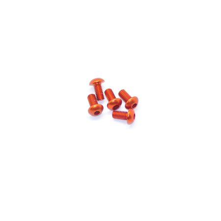 Arrowmax Alu Screw Allen Roundhead M4 x 8 Orange (5) (AM14RH4008O)