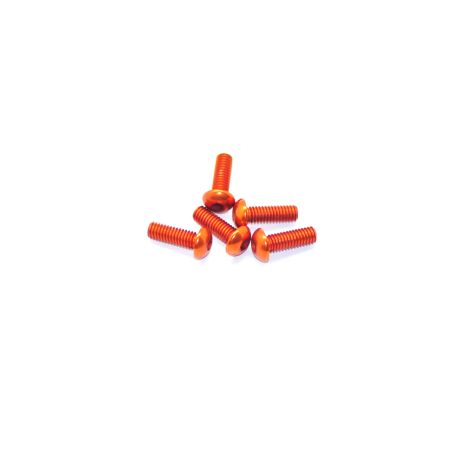 Arrowmax Alu Screw Allen Roundhead M4 x 12 Orange (5) (AM14RH4012O)