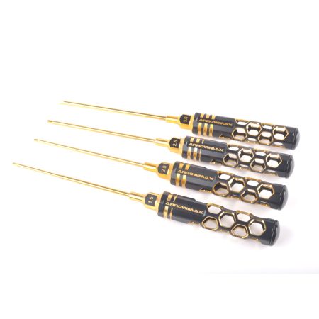 Arrowmax Allen Wrench Set 1.5,2.0,2.5,3.0x120mm Blk Golden (AM410991BG)