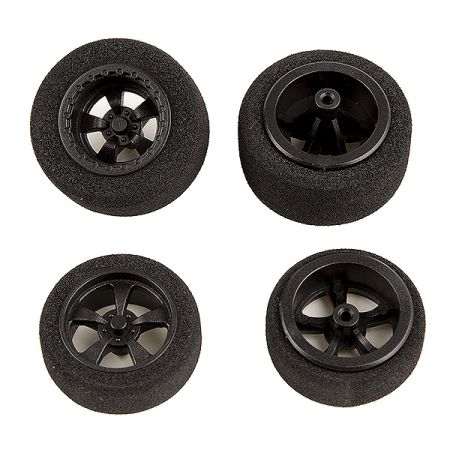 Team Associated DR28 Wheels & Tyres Mounted (F & R) Black (AS21446)