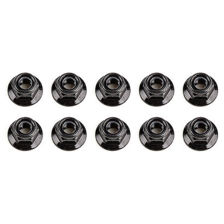 Team Associated M5 Locknuts, Flanged, Black (AS25945)