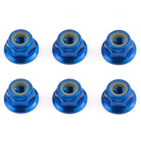 Team Associated FT M4 Locknut Blue Aluminium Flanged (AS31551)